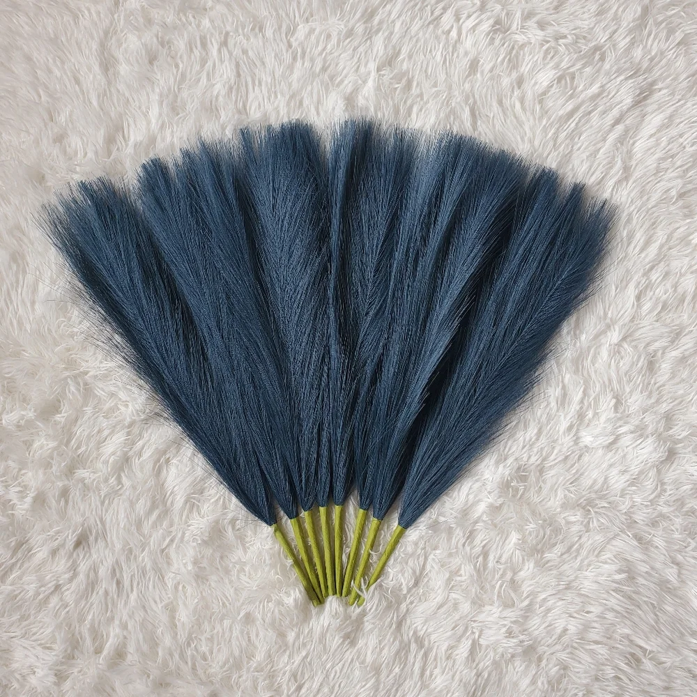 Beautiful 100% Handmade Blue Pampas Grass Set of 8 Individual Picks 17